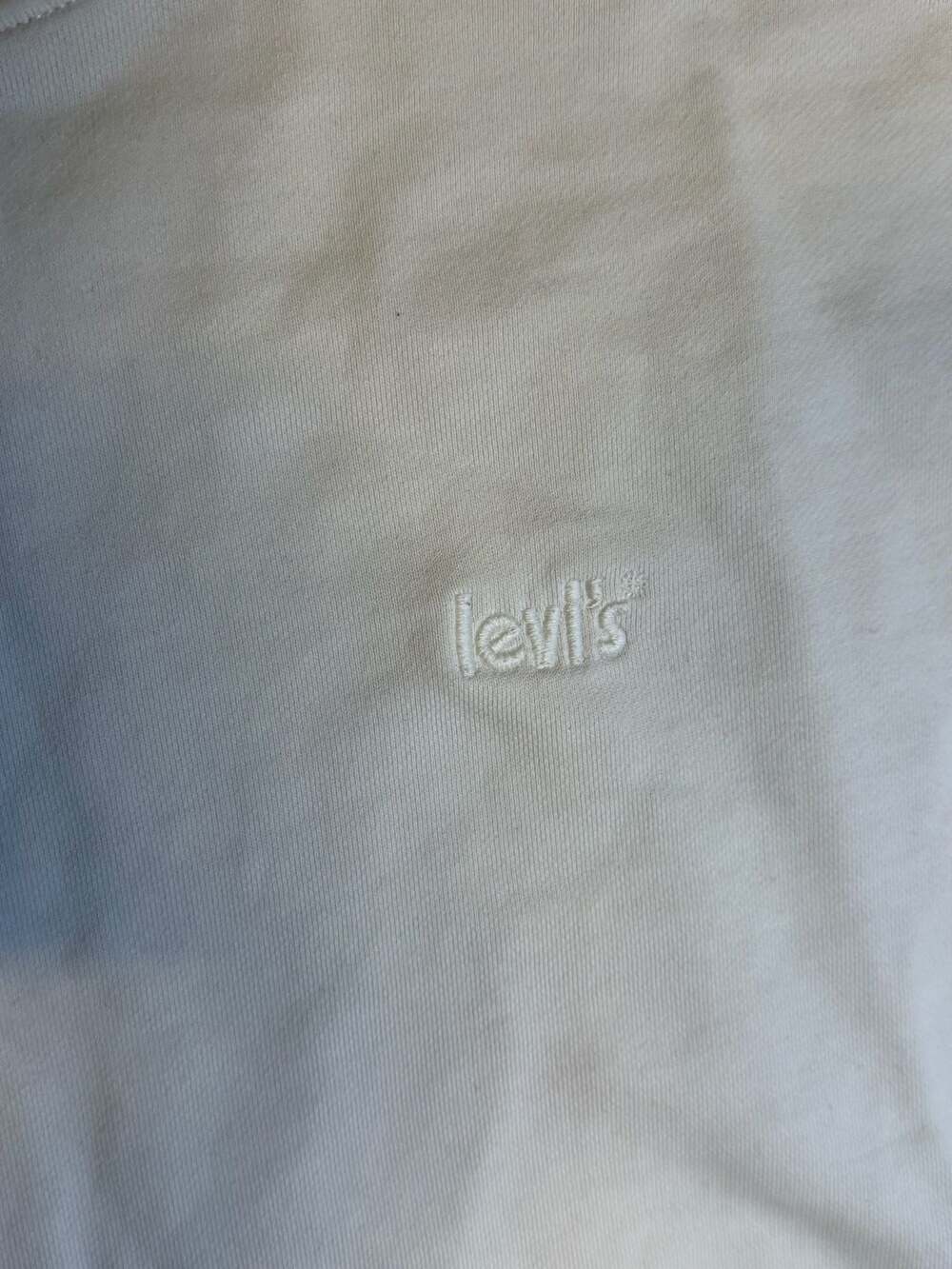 Levi's Embroidered Logo Crewneck Sweatshirt Cream Size L - Picture 4 of 7